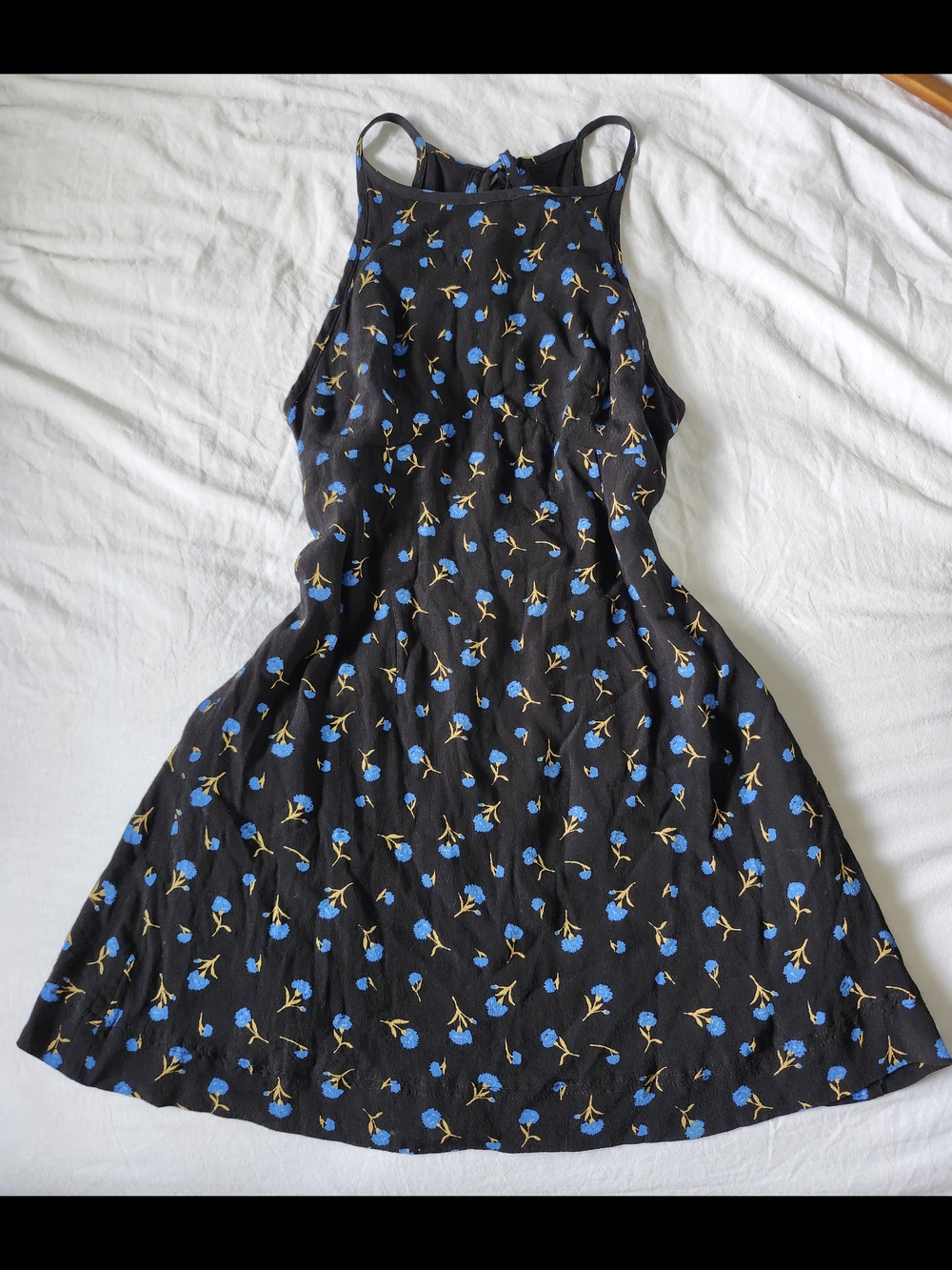 Urban Outfitters Black Dress with Blue Floral Print